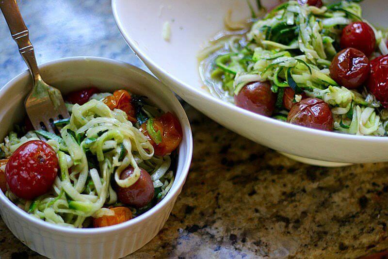 Zucchini Noodles with Roasted Tomatoes