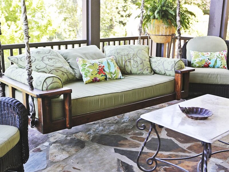 The screened-in porch, just off the open kitchen, is shaded during most of the day and has a lovely view of the sunset and starlight as night falls.