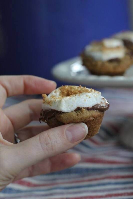 S'mores cookie cups with Nutella and marshmallows: Grab one for yourself, as they may all be gone quickly!
