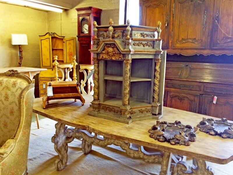 Incredibly detailed, one-of-a-kind pieces about at Maison de France's huge treasure-filled showroom.