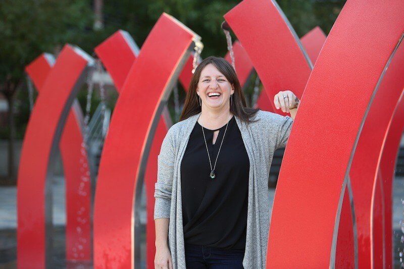 Lea Ann Macknally: FACES of Birmingham - 4 Lea Ann's joy is evident as she stands by another landscape project by Macknally Land Design, the fountains at Children's of Alabama.