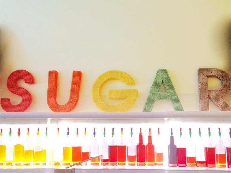 There’s nothing sweeter than Sugar spelled out with hard candies. There are over 100 shaved ice flavorings to choose from at Sugar, and you can even top your icy creation with candy if you choose.