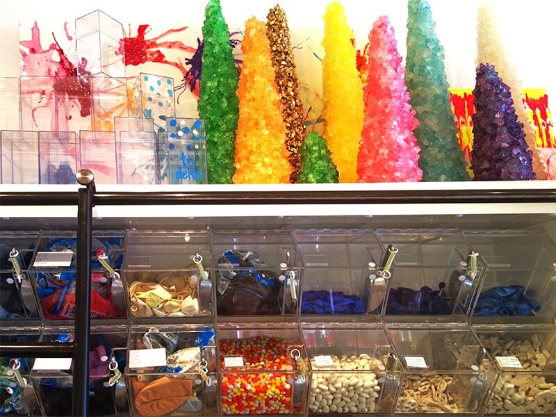 Sarah’s whimsical rock candy trees are among her favorite things she’s created at Sugar. She loves the opportunity to get creative with candy and find unique things to offer her customers.