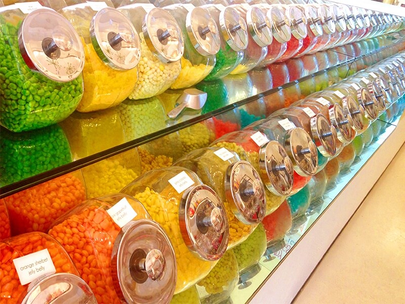 Sugar is Jelly Belly heaven! There are dozens of flavors of jelly beans to choose from.