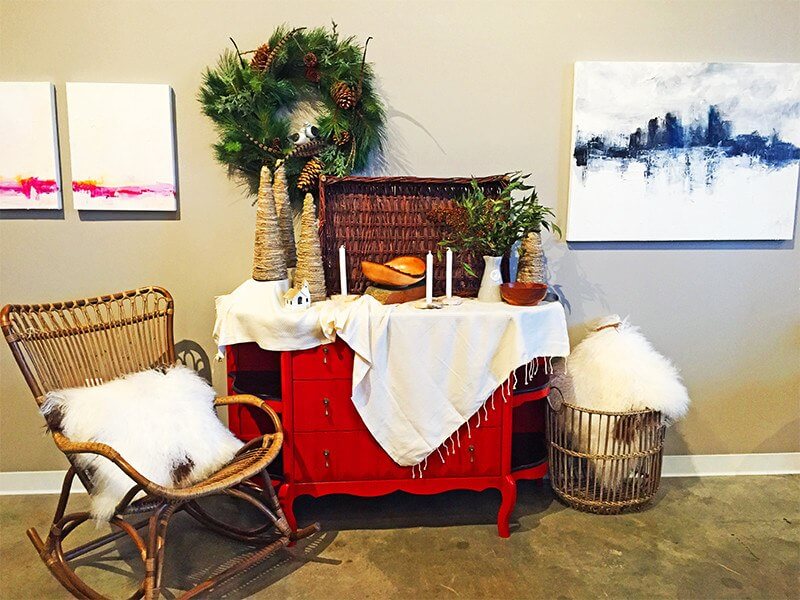 Natural holiday mantel