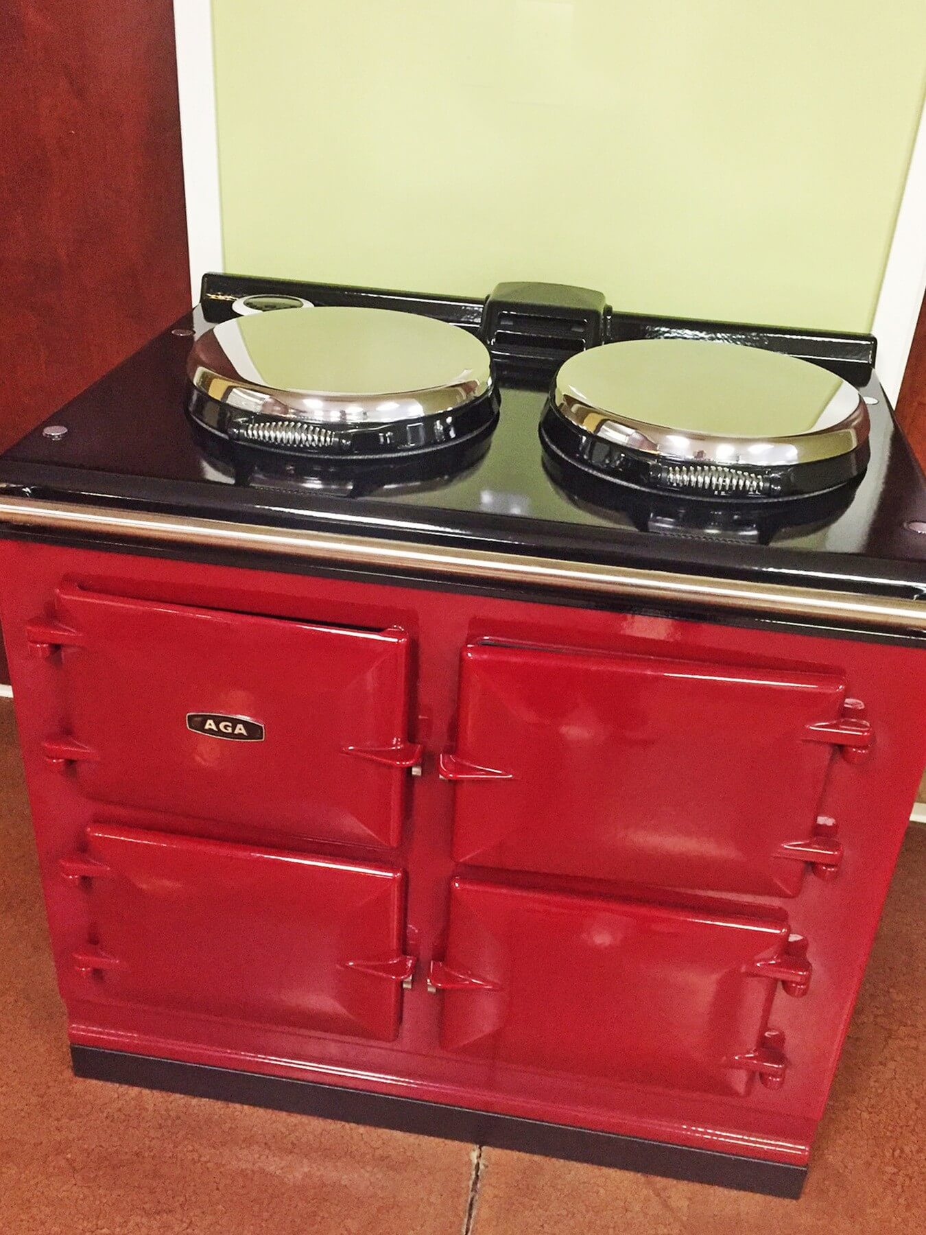 AGA cast-iron range, ranging from $16,000 to $18,000 depending on size and color, at Southern Bath & Kitchen AGA cast-iron range, ranging from $16,000 to $18,000 depending on size and color, at Southern Bath & Kitchen