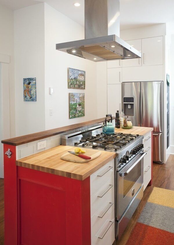 Bertazzoni stove and wood countertops 