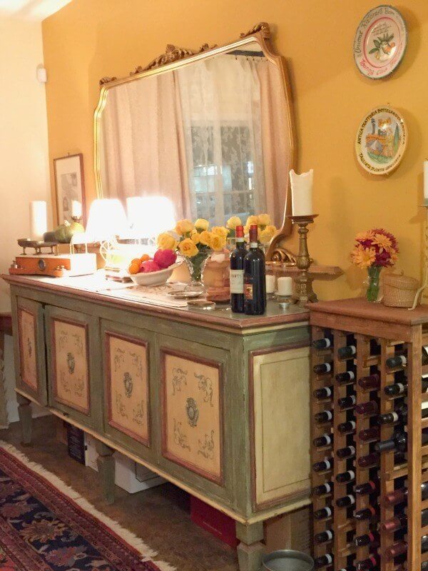 At The Italian Table with Gina Stipo. An antique Italian chest holds much of the carefully selected Italian wine on offer at At the Italian Table.