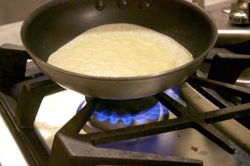 At The Italian Table with Gina Stipo. Cooking crepes at At the Italian Table