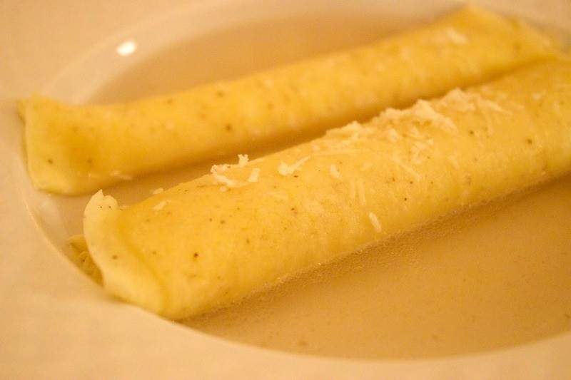 At The Italian Table with Gina Stipo. Crespelle in Brodo, the finished product