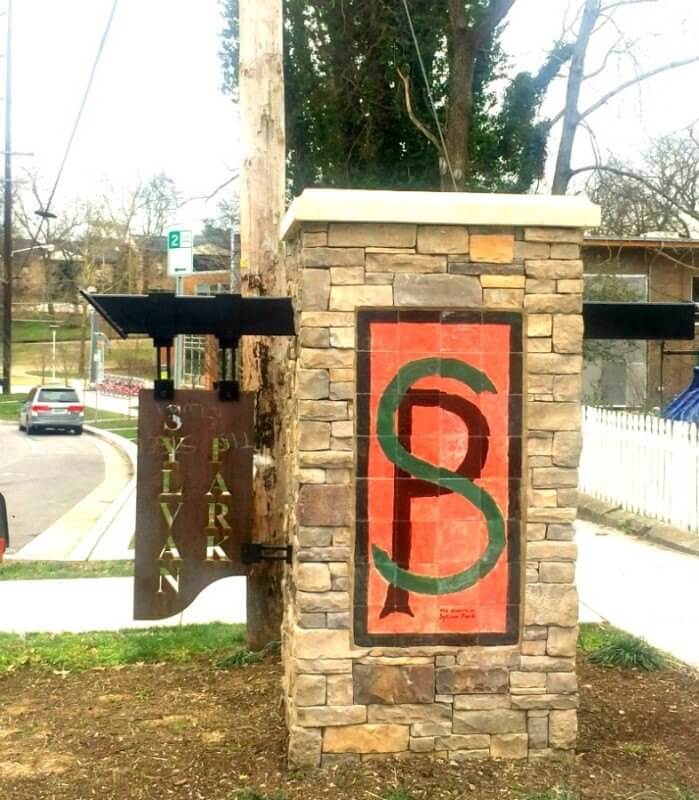 These neighborhood signs were recently added to Sylvan Park (in Nashville) with the updated traffic circle and sidewalks.