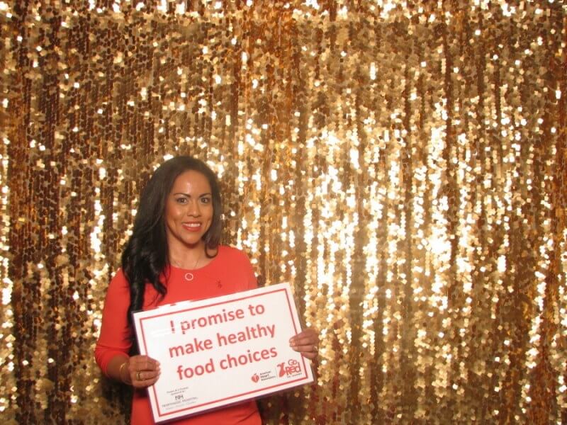 Make good food choices, stay active and maintain a healthy weight. Go Red 2015 pledge