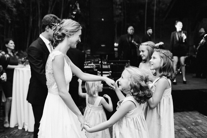 bride and flower girls