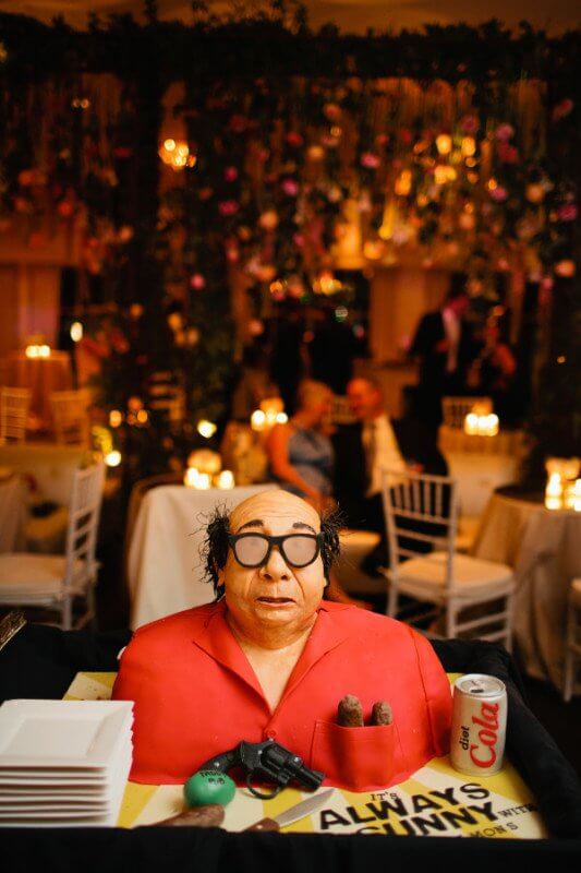 A surprise for the groom, Bailey had a Danny DeVito cake created for Bryant.