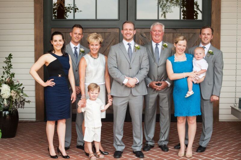 And Kurt captures a pre-wedding photo with his family as well, minutes away from adding one more!