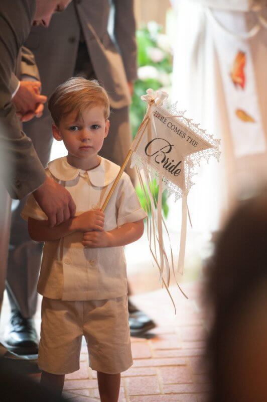 Look who preceded Katie down the aisle!