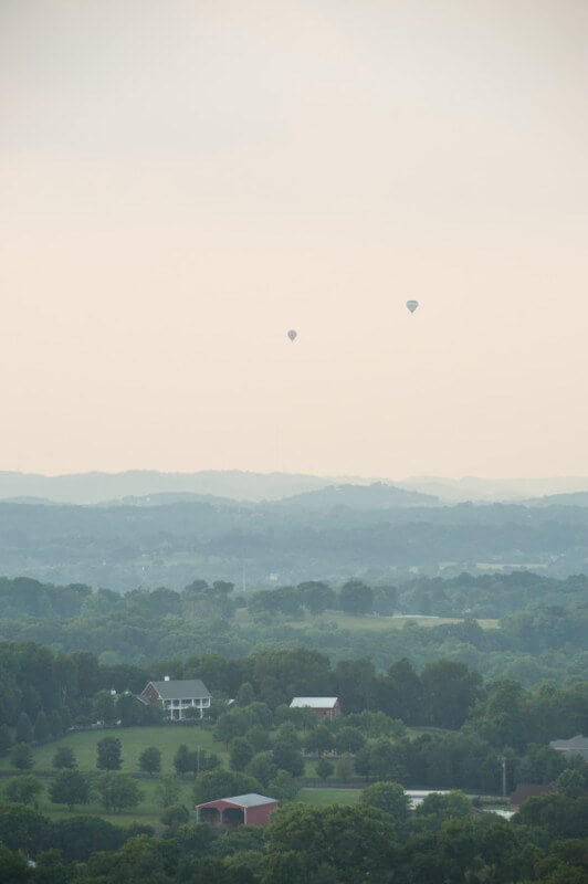 Four hot air balloons were on the horizon after the wedding. Their sighting provided an unexpected special moment.