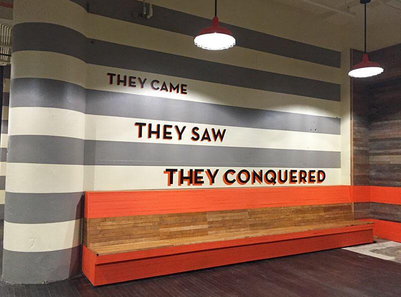 My waistband definitely agrees with this signage. StyleBlueprint Atlanta Ponce City Market food hall sign