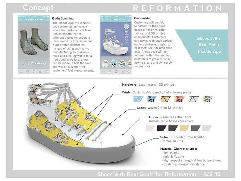 Jessica's shoe was geared for L.A. brand Reformation SB-Atlanta-SCAD-Ferreira-Concept-Board