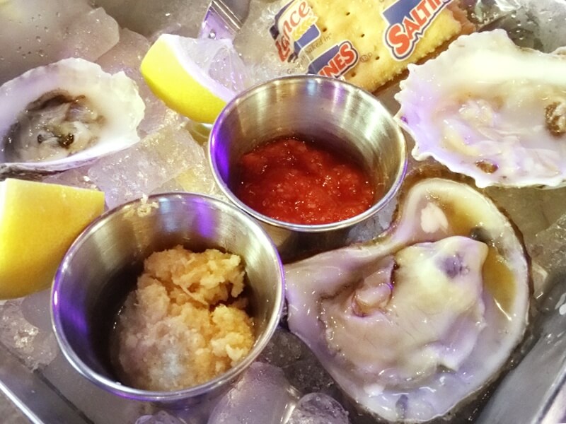 Kumamoto oysters from WA, James River oysters from VA and Hollywood oysters from MD oysters