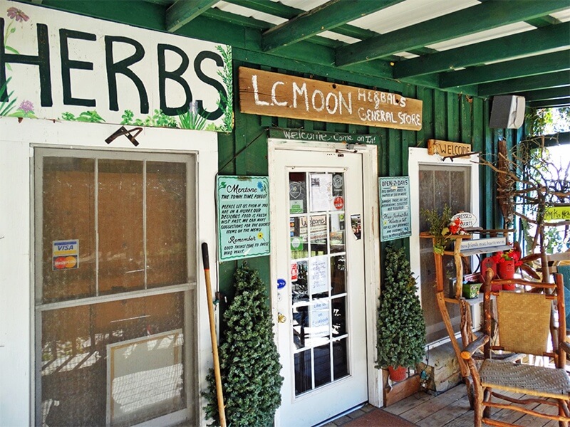 Owner L.C. Moon is also an herbalist and her wares can be found in the general store at the front of the cafe. herbalist