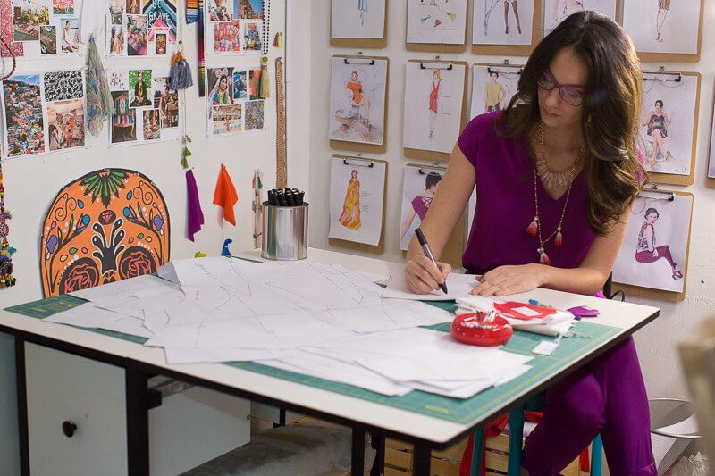 tara works on a design