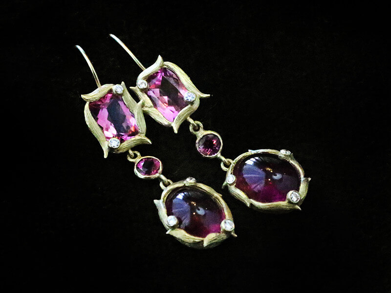 Amethyst earrings add glamor to any ensemble