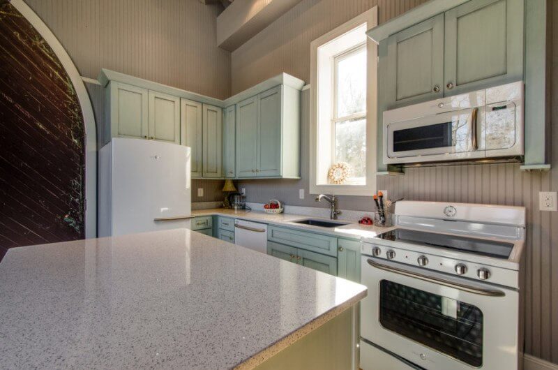 A small, yet functional, kitchen In-law suite design, kitchen