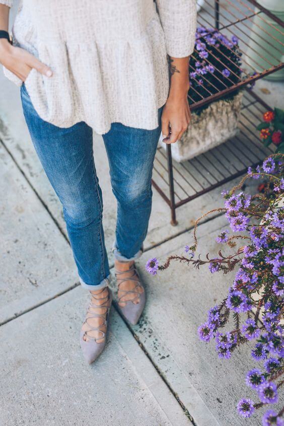 cute gray flats