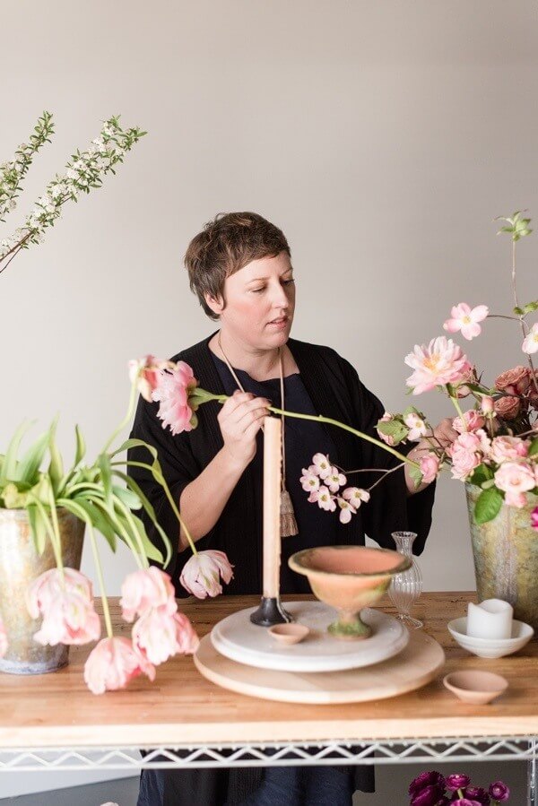 While Holly admits that group workshops in flower arrangements are fun, she suggests having a one-on-one lesson with a florist you admire to get the most out of your time. While Holly admits that group workshops in flower arrangements are fun, she suggests having a one-on-one lesson with a florist you admire to get the most out of your time.