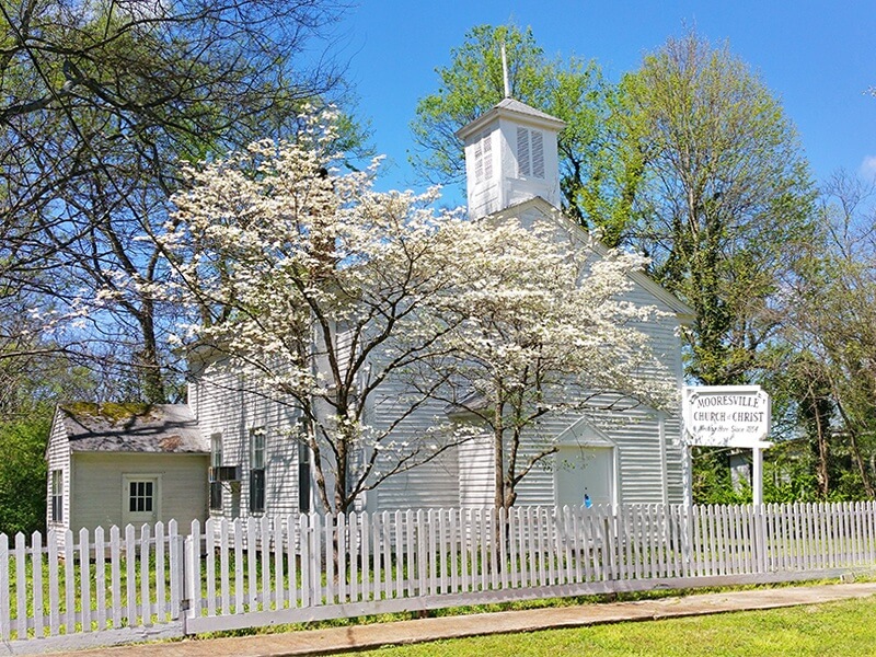The Mooresville Church of Christ's claim to fame is that future president and general James A. Garfield preached here during the Civil War in 1863.
