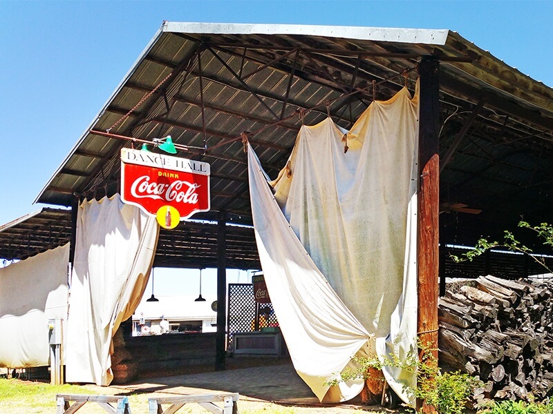 In May 2010, Woody Peebles turned an old equipment shed into an old-timey Dance Hall for his daughter's wedding reception. It now serves a popular venue for events, parties and wedding receptions.