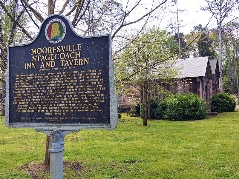 In 1818, an Act of Congress authorized mail delivery to Mooresville from neighboring Huntsville. In accordance with this development, a road was built as a mail route for a horse and rider. The Stagecoach Inn was built circa 1820 as the town's first post office and a sleeping station for the mail delivery men of the day.