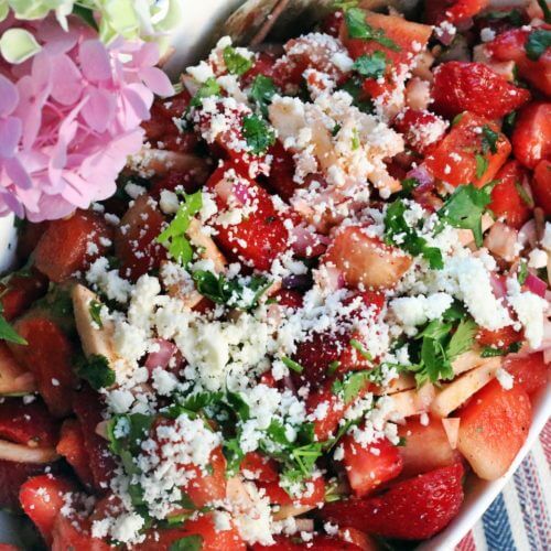 Spicy Watermelon, Strawberry & Jicama Salad