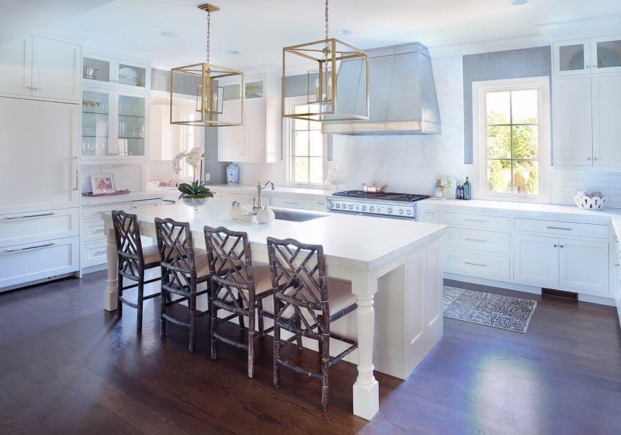 Warm up your white kitchen with dynamic design pieces