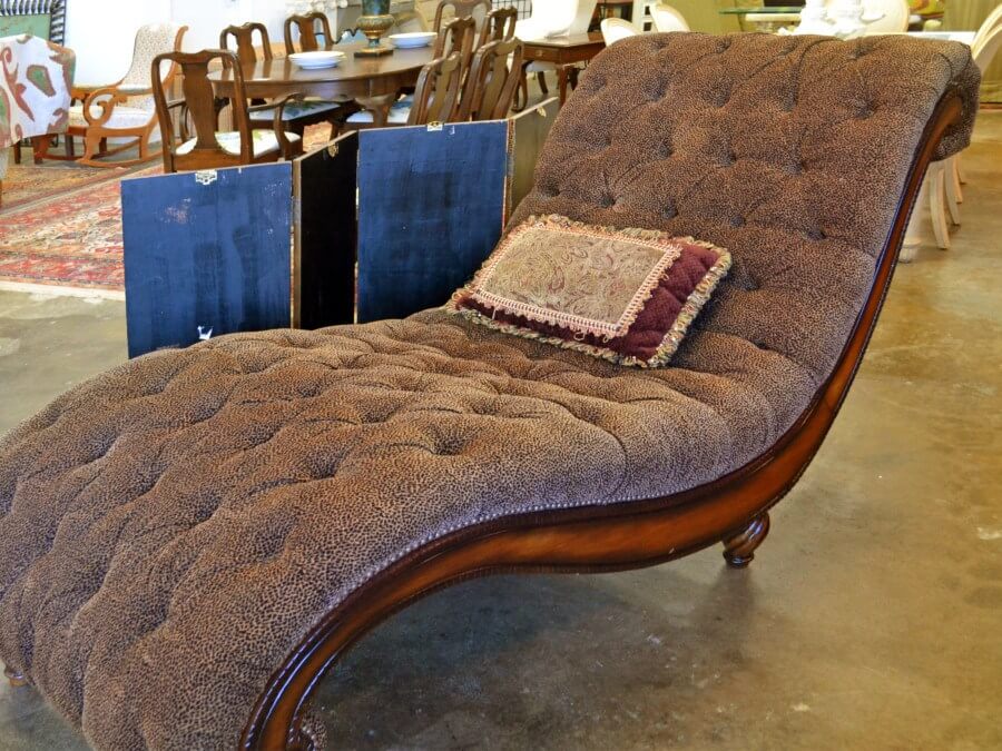 This comy, animal print chaise will make a statement in any room!