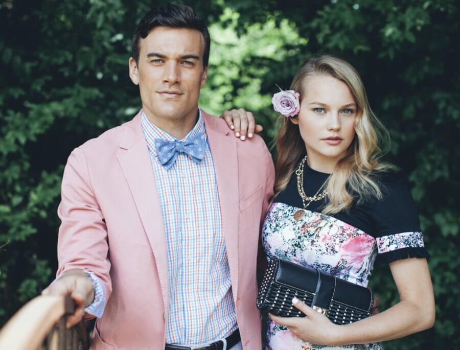 Don't worry about being cliche when wearing florals to a garden party 