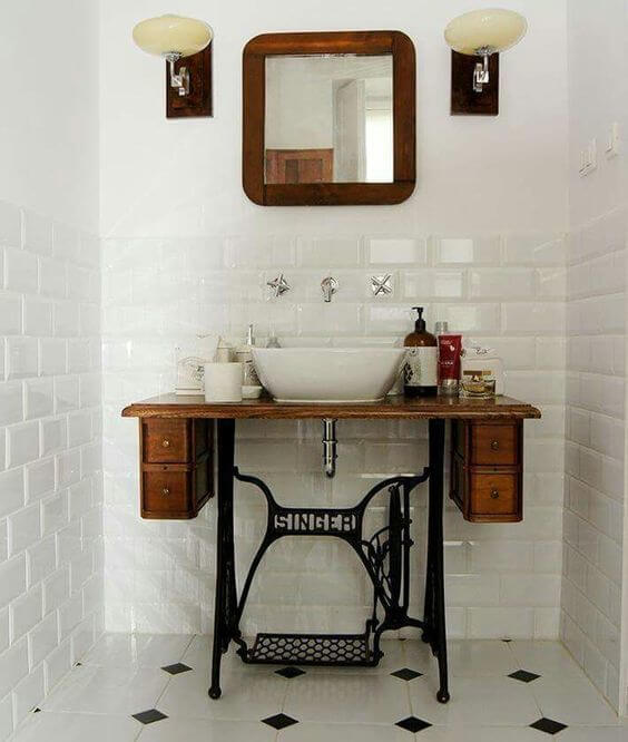 A vintage sewing machine can be converted into a totally new piece. 