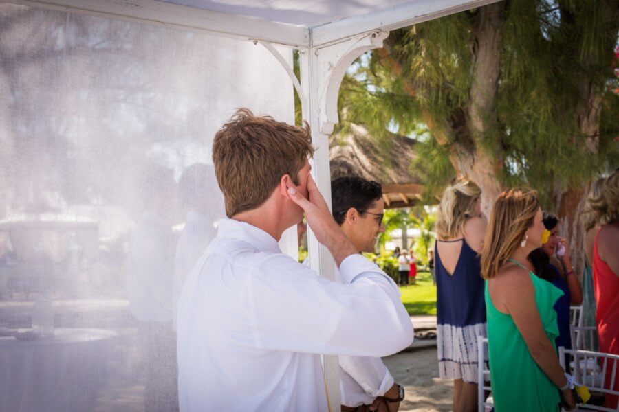 Kayla and Austin chose not to see each other before the ceremony, which only served to heighten the emotion when Austin saw his bride for the first time.