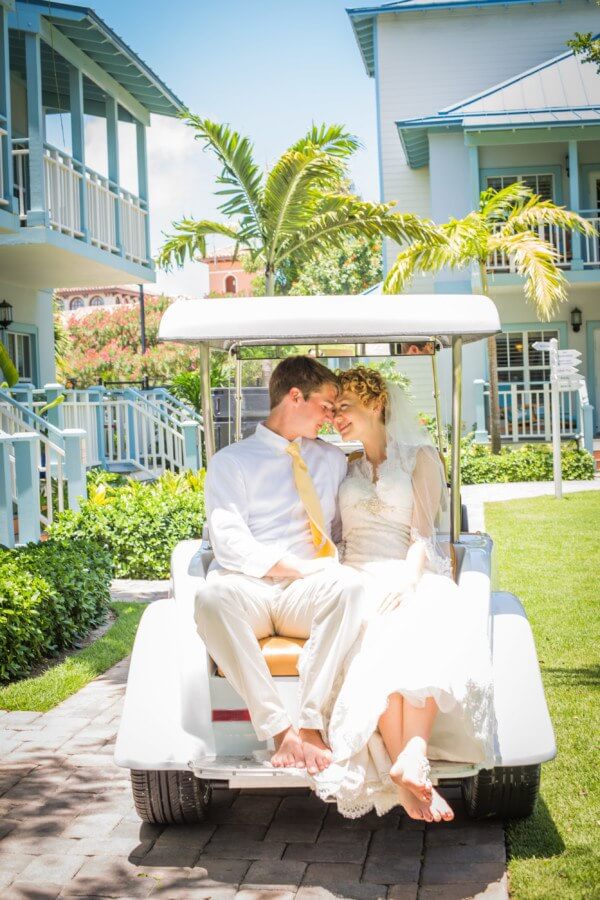 The relaxed feel of Turks and Caicos made the gorgeous island the perfect spot for this couple to tie the knot. “The stress of things is already less when you’re on an island,” Kayla says. “And I’m just not the type of person to worry about things, so it was perfect for us.”