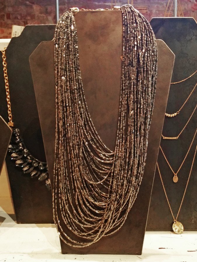 An elegant metallic beaded necklace at Therapy An elegant metallic beaded necklace at Therapy