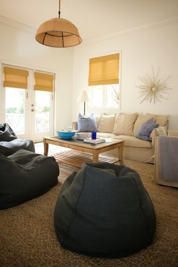 The den is where the family watches TV, movies and football. "It' s our total 'veg-out' room," says Caroline!