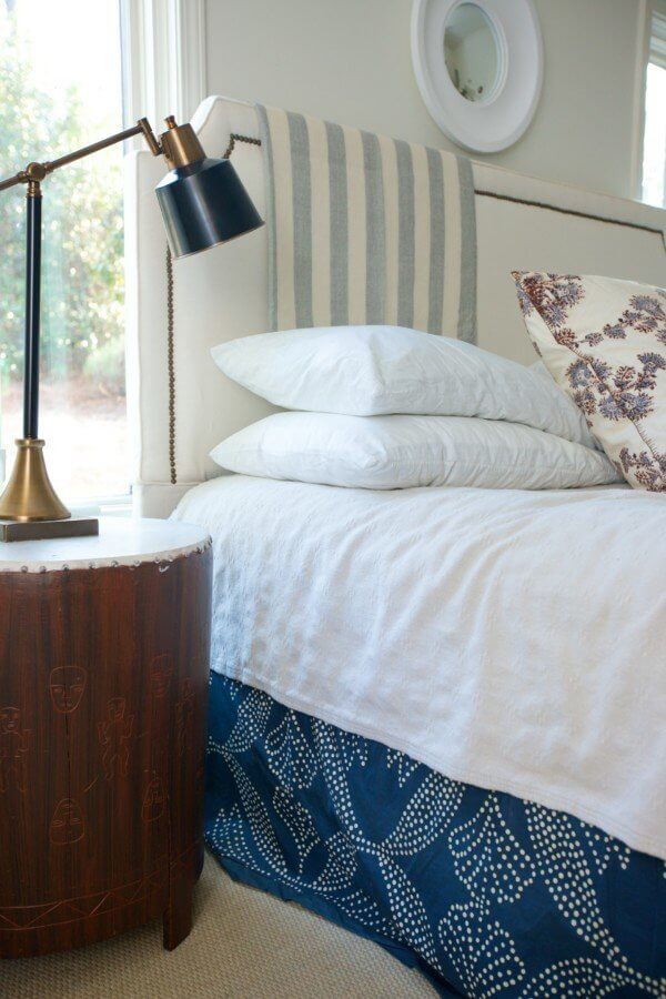 The bedside table is from Caroline's grandparents who were stationed in the Philippines. "I always loved these tables as a child, so my grandfather gave them to me," says Caroline.