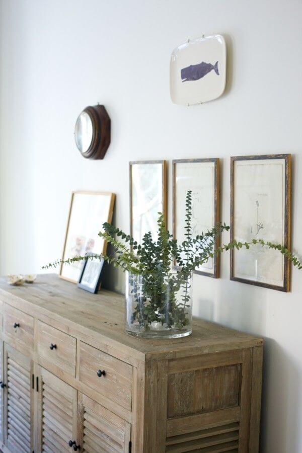 This weathered Oak sideboard table was a find from Scott's Antique Market in Atlanta, Goergia.