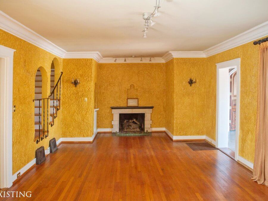Before: Bold yellow stucco and enclosed walls leave something to be desired. Image: <a href="https://www.christopherai.com" target="_blank">Christopher Architecture and Interiors</a>