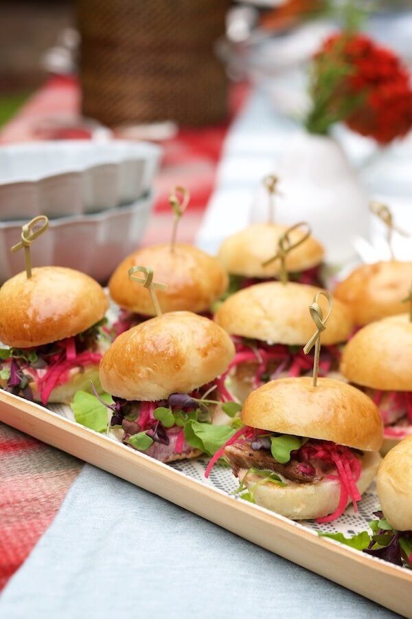 George's pork belly sliders with purple daikon slaw and chile mayonnaise are dangerously delicious. George's pork belly sliders with purple daikon slaw and chile mayonnaise are dangerously delicious.