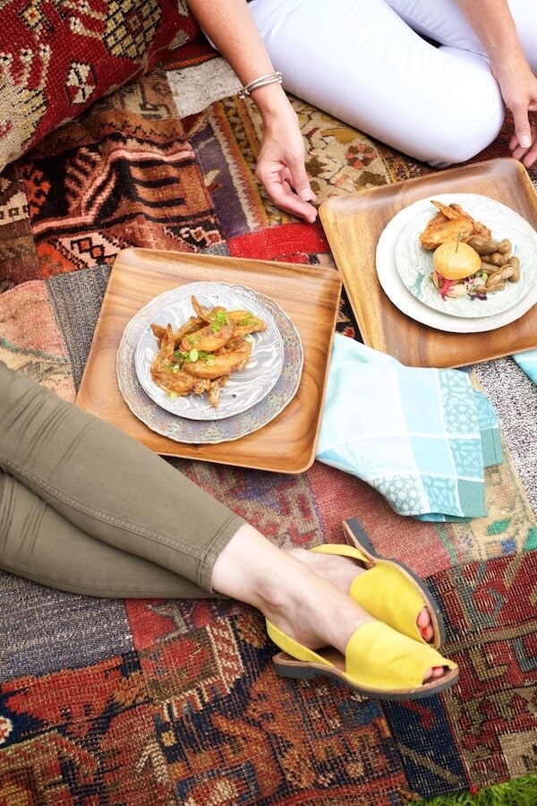 Friends kick back on this fabulously creative lounge area and enjoy elevated tailgate fare. Friends kick back on this fabulously creative lounge area and enjoy elevated tailgate fare.