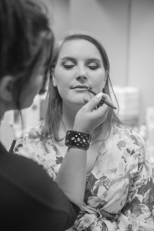 While getting ready, Sarah and her bridal party were pampered by Candy Goin and Kasey Acuff