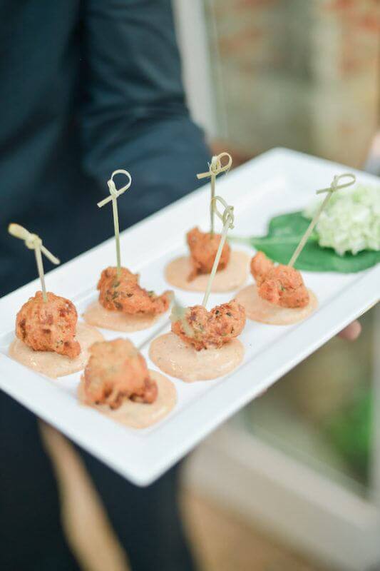 Crawfish beignets were just one of the passed appetizers.