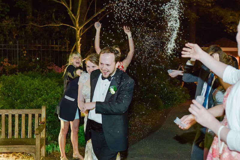 At the end of the night, Sarah and John had a send off as guests tossed lavender buds.
